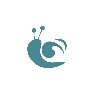 Salyangoz logosu tasarım illüstrasyon şablonu