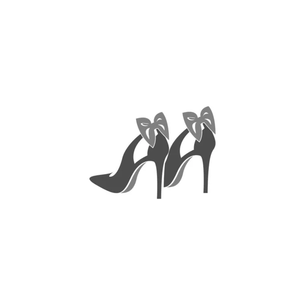 Kadın Ayakkabısı Yüksek Topuklu Logo Simgesi Tasarım Vektör Şablonu — Stok Vektör