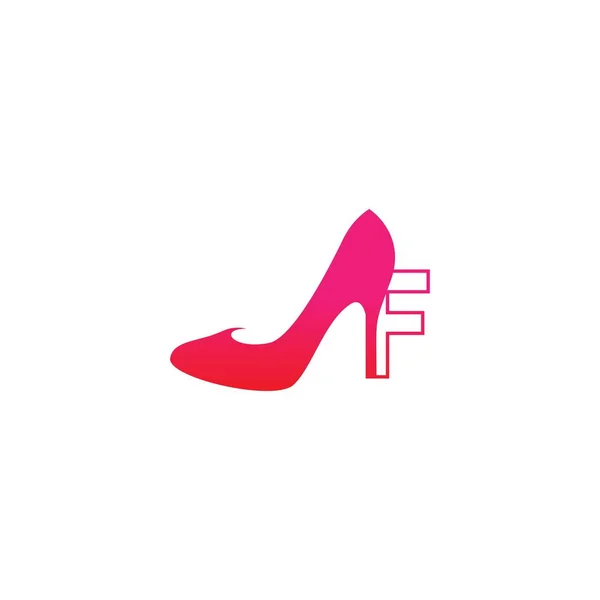 Kadın Ayakkabılı Harfi Yüksek Topuklu Logo Simgesi Tasarım Şablonu — Stok Vektör