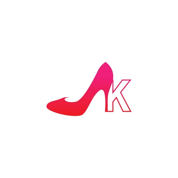 Kadın Ayakkabılı Harfi Yüksek Topuklu Logo Simgesi Tasarım Vektörü Şablonu — Stok Vektör