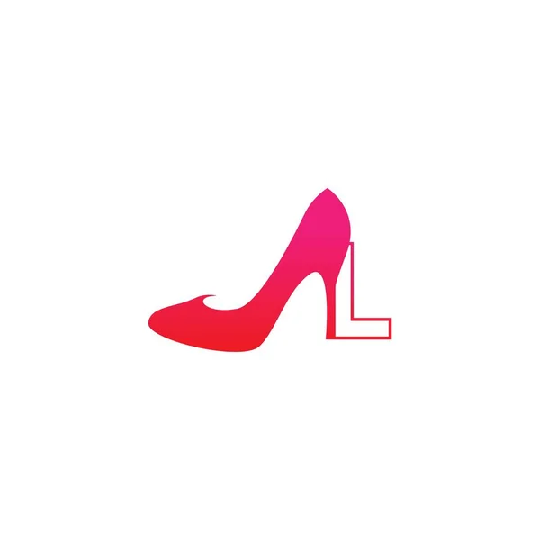 Letter Women Schoen Hoge Hiel Logo Ontwerp Vector Template — Stockvector