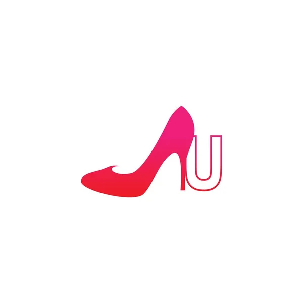 Yüksek Topuklu Kadın Ayakkabılı Harfi Yüksek Topuklu Logo Ikonu Tasarım — Stok Vektör