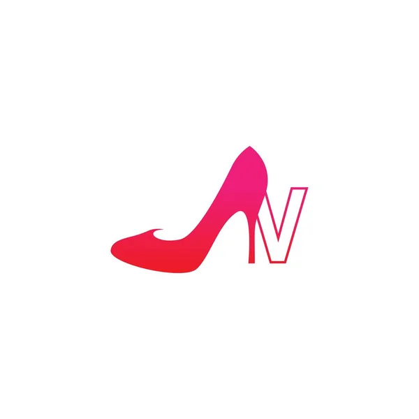 Kadın Ayakkabılı Harfi Yüksek Topuklu Logo Simgesi Tasarım Vektörü Şablonu — Stok Vektör