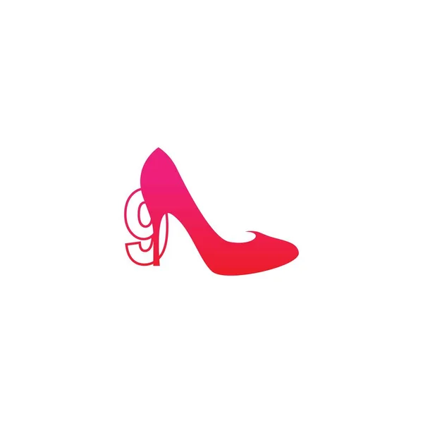 Número Com Sapato Das Mulheres Modelo Vetor Design Ícone Logotipo — Vetor de Stock