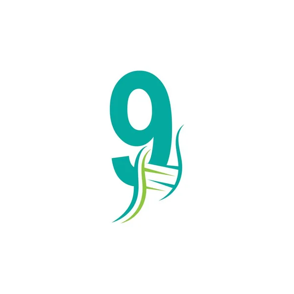 Dna Symbol Logo Mit Der Nummer Vorlage Design Illustration — Stockvektor