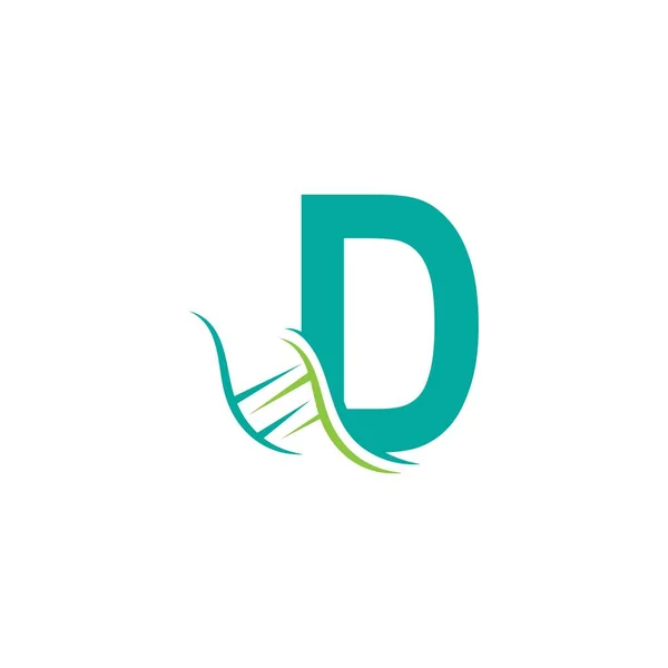 D harfi şablon tasarım resimli DNA simgesi logosu