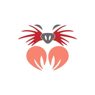 Köstebek hayvan logosu tasarım illüstrasyon vektör şablonu