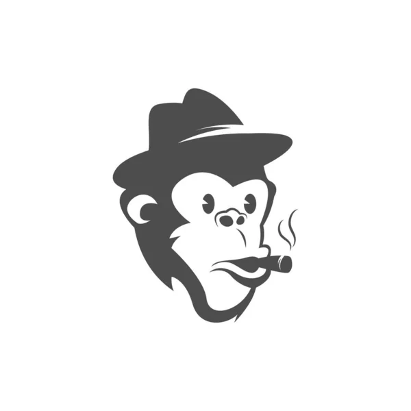 Monkey Logotyp Ikon Illustration Vektor Platt Design Mall — Stock vektor