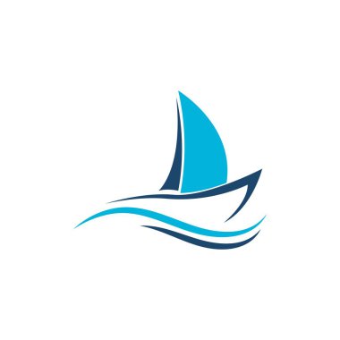 Gemi logo simgesi tasarımı şablon çizimi