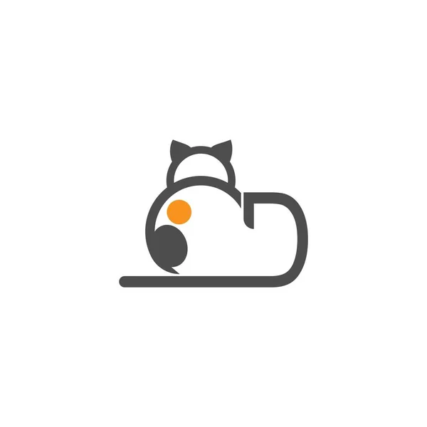Logotipo Ícone Gato Com Letra Modelo Design Vetor Ilustração — Vetor de Stock