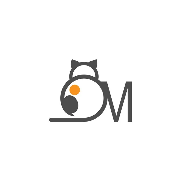 Icône Chat Logo Avec Lettre Modèle Illustration Vectorielle Conception — Image vectorielle