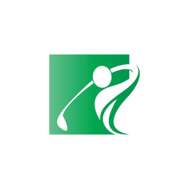 Golf logosu şablonu yaratıcı tasarım illüstrasyon vektörü