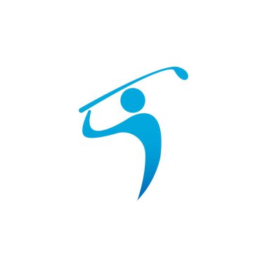 Golf logosu şablonu yaratıcı tasarım illüstrasyon vektörü