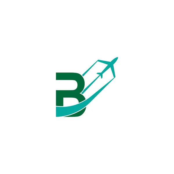 Buchstabe Mit Flugzeug Logo Symbol Design Vektor Illustration — Stockvektor