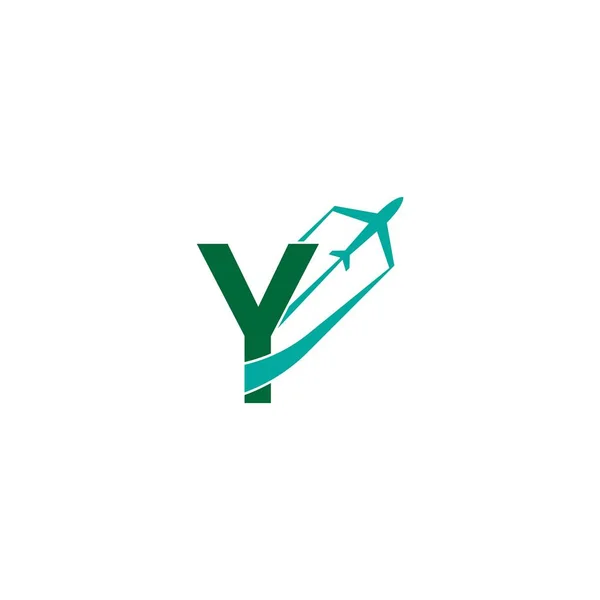 Lettera Con Logo Piano Icona Disegno Vettoriale Illustrazione — Vettoriale Stock