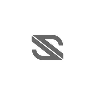 S harfi logo tasarım vektörü şablonu