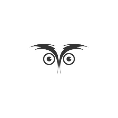 Baykuş logo vektör ikonu tasarım şablonu çizimi