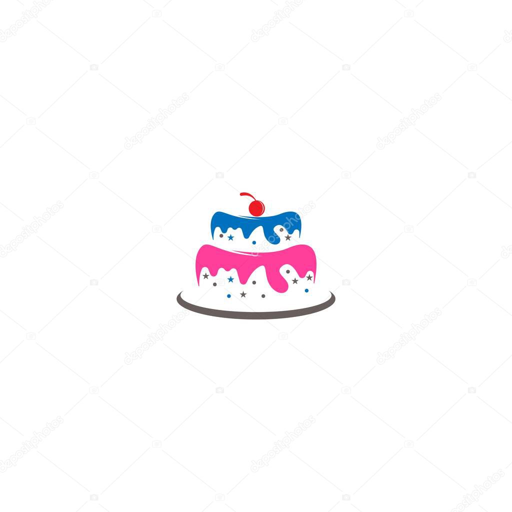 Wedding cake logo, Cake icon design vector illustration template