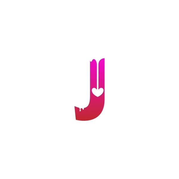 文字Jロゴアイコンと溶融愛シンボルデザインテンプレートベクトル — ストックベクタ