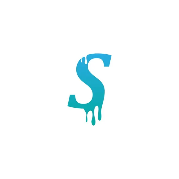 Schmelzender Buchstabe Symbol Logo Design Vorlagenvektor — Stockvektor