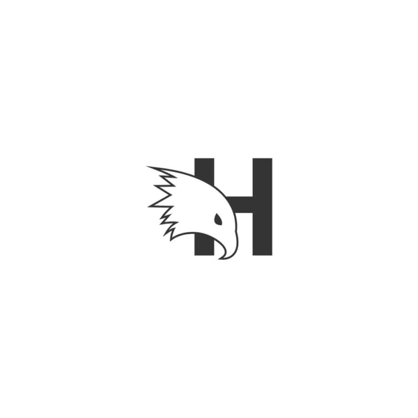 字母H图标 带有猎鹰头设计符号模板向量 — 图库矢量图片