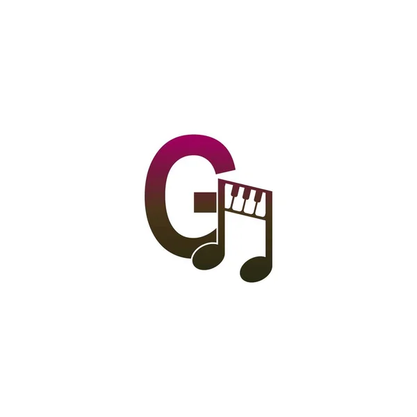 Значок Логотипа Буквы Вектором Шаблона Шаблона Музыкальной Ноты — стоковый вектор