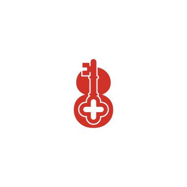 Anahtar simgesi tasarım şablonu olan 8 numaralı logo simgesi