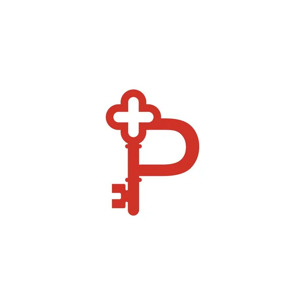 Letra Icono Del Logotipo Con Icono Clave Diseño Símbolo Plantilla — Vector de stock
