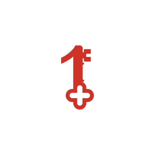 Icona Logo Numero Con Simbolo Simbolo Chiave Simbolo Modello Vettoriale — Vettoriale Stock