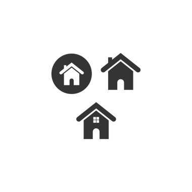 Ev simgesi logosu basit tasarım şablonu çizimi