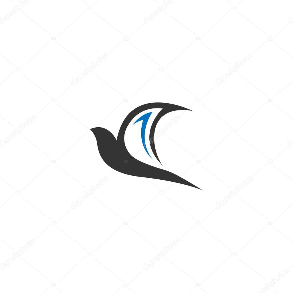 Simple Design of Swift Bird logo icon template vector