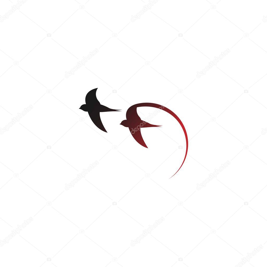 Simple Design of Swift Bird logo icon template vector