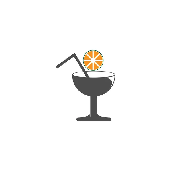 Cocktail Drink Icon Logo Design Vector Template Illustration — 图库矢量图片