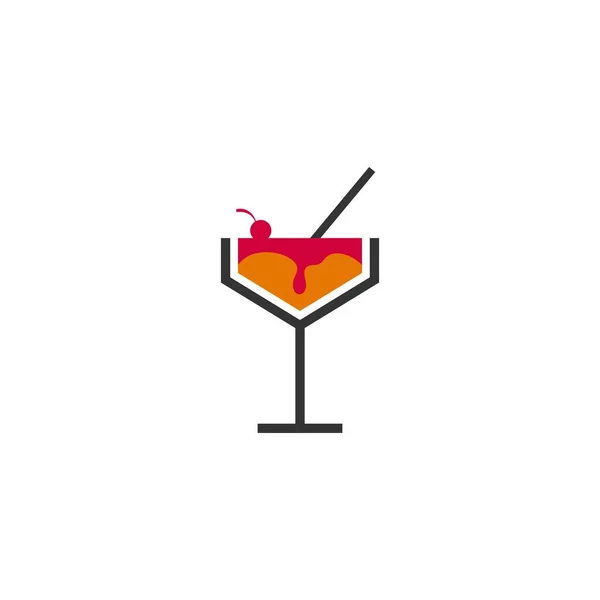 Cocktail Drink Icon Logo Design Vector Template Illustration — Image vectorielle