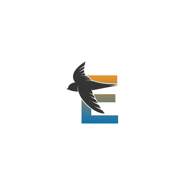 Lettre Logo Avec Modèle Vectoriel Conception Icône Oiseau Rapide — Image vectorielle