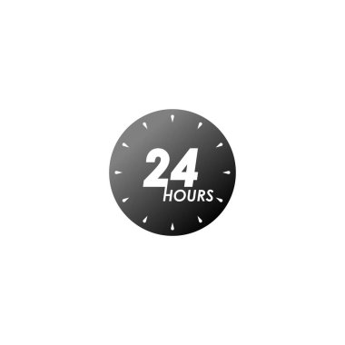 24 Saat simge logo vektör çizim şablonu