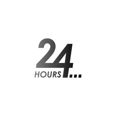 24 Saat simge logo vektör çizim şablonu