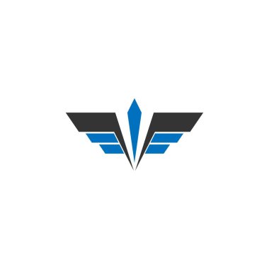 Kanat logosu sembolü tasarım şablonu çizimi