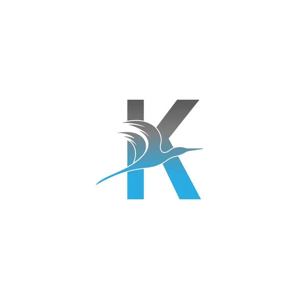 Buchstabe Logo Mit Pelikan Vogel Symbol Design Vektor — Stockvektor