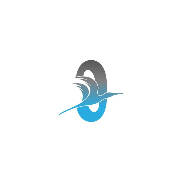 Номер Нульового Логотипу Вектором Дизайну Піктограм Пелікана — стоковий вектор