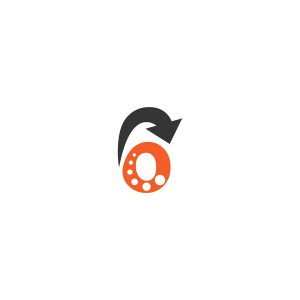 矢印アイコンデザインベクトルテンプレートを持つ6番目のロゴ — ストックベクタ