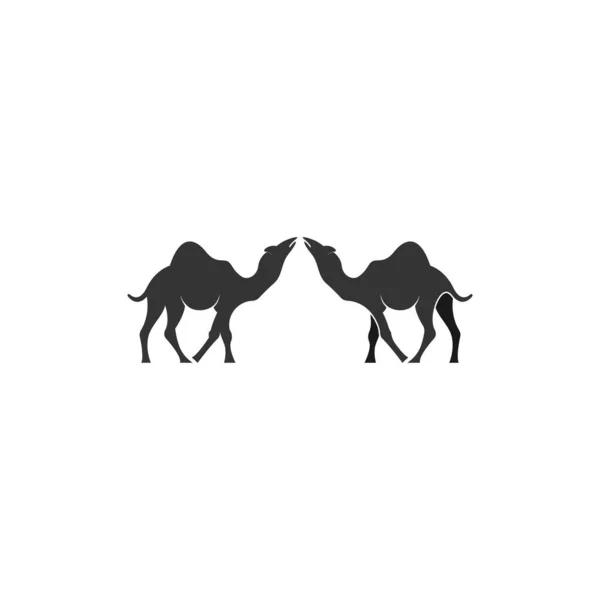 Camel Logo Icono Plano Diseño Vector Plantilla Ilustración — Vector de stock