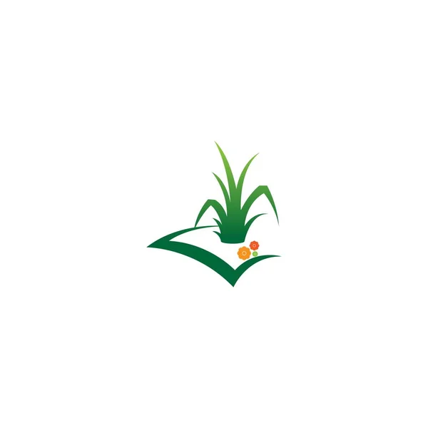 Natürliches Gras Symbol Logo Design Vektor Vorlage Illustration — Stockvektor