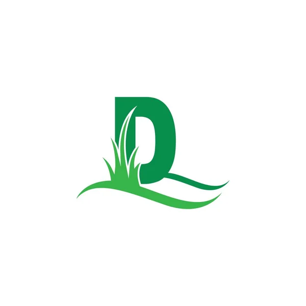 Буква Зеленой Травы Иконка Логотипа Дизайн Векторного Шаблона — стоковый вектор