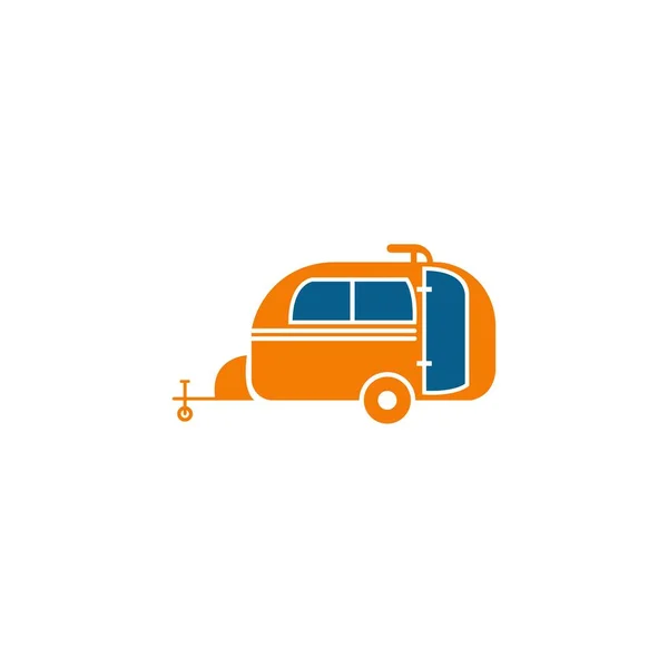 Caravana Simples Ícone Móvel Modelo Vetor Design Logotipo —  Vetores de Stock