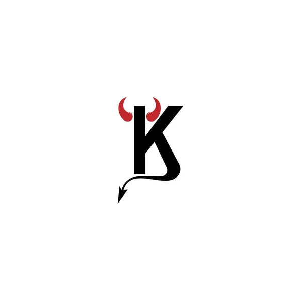 Буква Рогами Дьявола Шаблон Логотипа Логотипа Хвостовой Иконки — стоковый вектор
