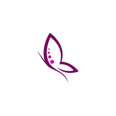 Kelebek simgesi logo tasarımı konsept şablon çizim vektörü