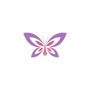 Kelebek simgesi logo tasarımı konsept şablon çizim vektörü