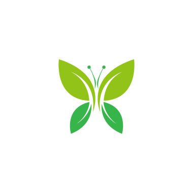 Kelebek simgesi logo tasarımı konsept şablon çizim vektörü