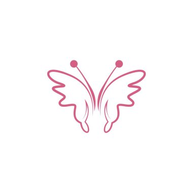 Kelebek simgesi logo tasarımı konsept şablon çizim vektörü
